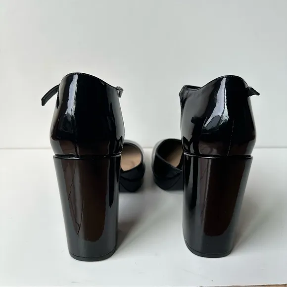 JustFab Women High heels Black, Size:8  Straps Buckle Block Heel