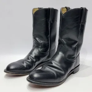 Justin 3133 Mexico Men’s Black Leather Roper Western Cowboy Boots Size 8.5E Wide