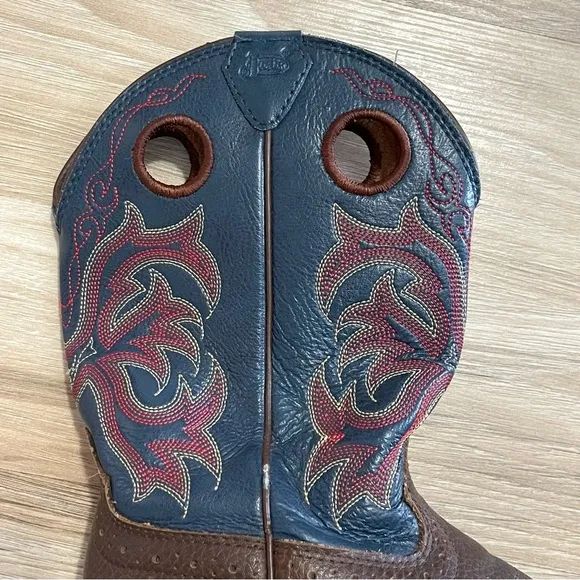 Justin Boots Brown and Blue Leather Boots