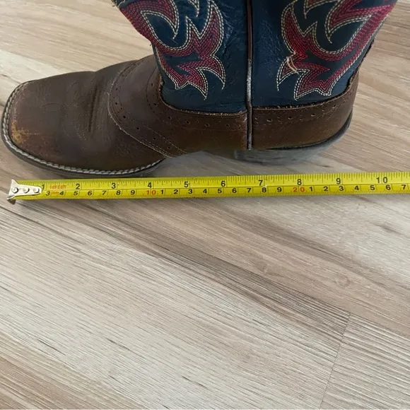 Justin Boots Brown and Blue Leather Boots