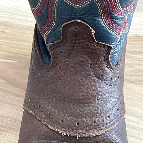 Justin Boots Brown and Blue Leather Boots