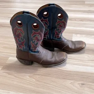 Justin Boots Brown and Blue Leather Boots
