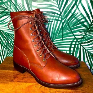 Justin Boots Brown Leather Roper Style 0518 Men’s 9 EE USA