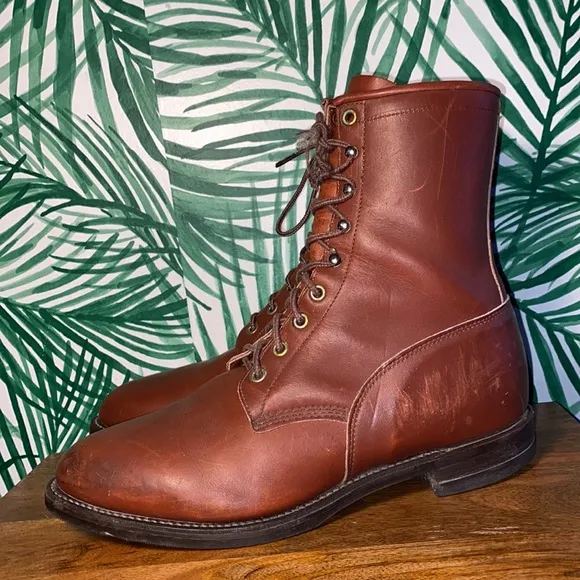 Justin Boots Brown Leather Roper Style 0518 Men’s 9 EE USA