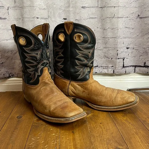Justin Boots  Caddo bent rail western boots broad square toe 15EE