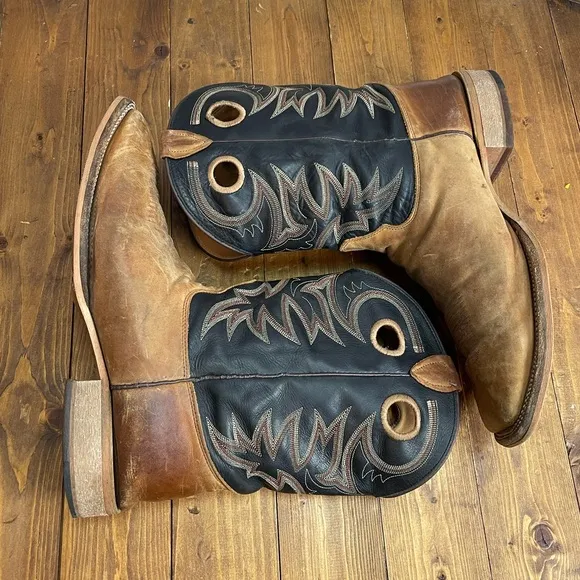 Justin Boots  Caddo bent rail western boots broad square toe 15EE
