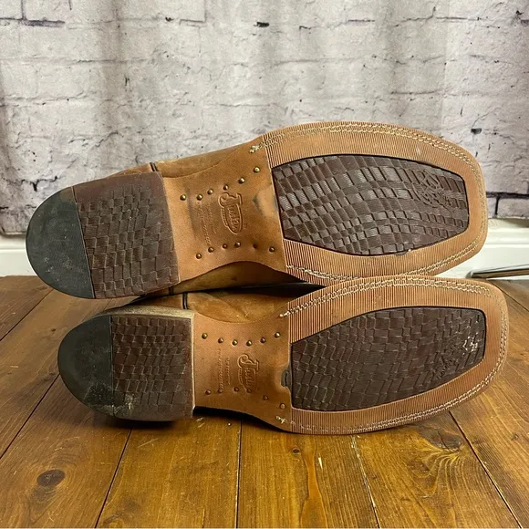Justin Boots  Caddo bent rail western boots broad square toe 15EE