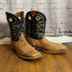 Justin Boots  Caddo bent rail western boots broad square toe 15EE