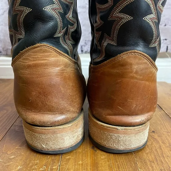 Justin Boots  Caddo bent rail western boots broad square toe 15EE
