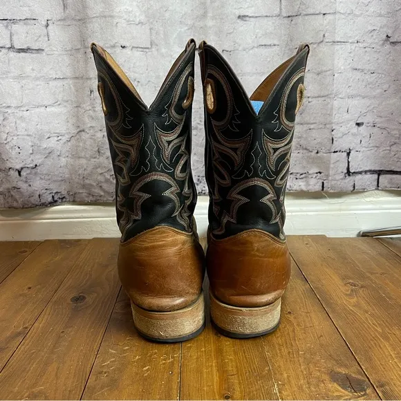 Justin Boots  Caddo bent rail western boots broad square toe 15EE