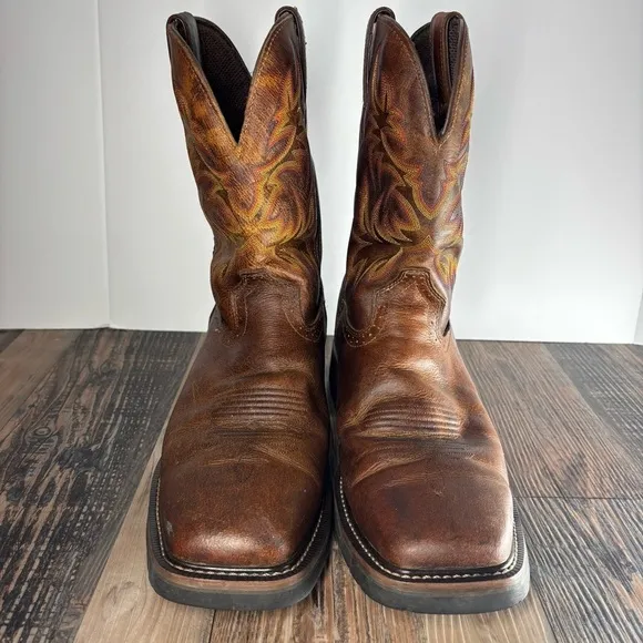 Justin Boots Mens 12 D Stampede Driller Waterproof Work Utility Leather Western