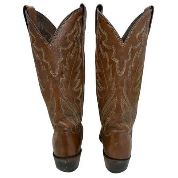 Justin‎ Elmer Western Cowboy Brown Leather Boots Size 6.5D