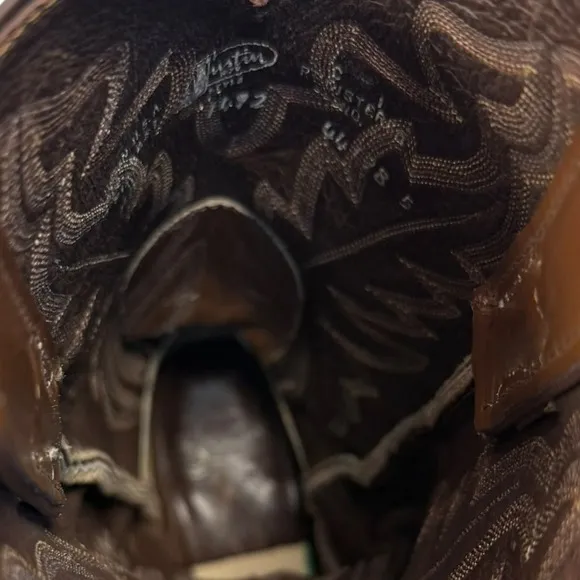 Justin‎ Elmer Western Cowboy Brown Leather Boots Size 6.5D