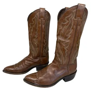 Justin‎ Elmer Western Cowboy Brown Leather Boots Size 6.5D