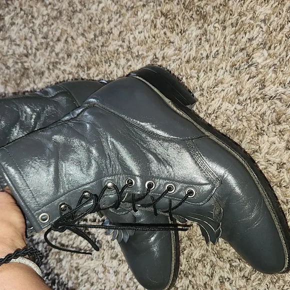 Justin Leather boots size 5.5 Male Dark Gray