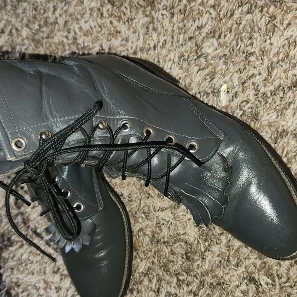 Justin Leather boots size 5.5 Male Dark Gray