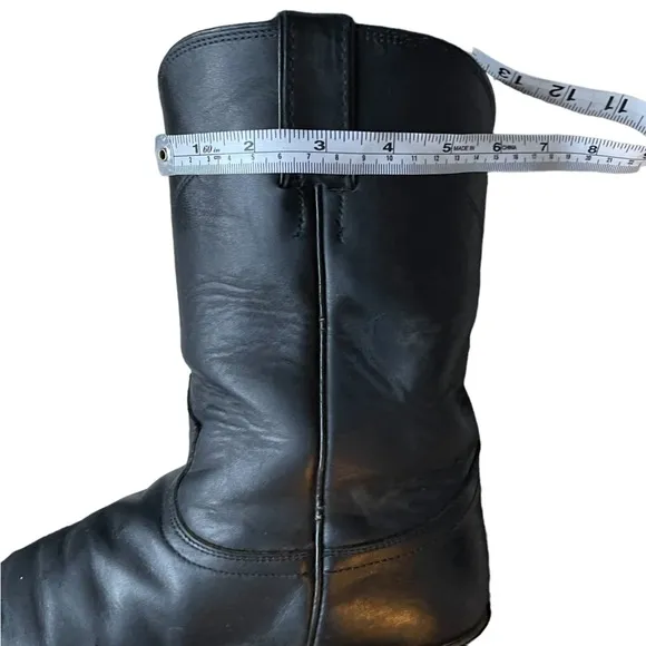 Justin Men's 10&quot; Corona Roper Black Leather Upper Western/ Cowboy Boots 3133