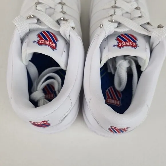 K-Swiss Classic Varsity Shoes Sneakers White Leather Size 4.5 Youth