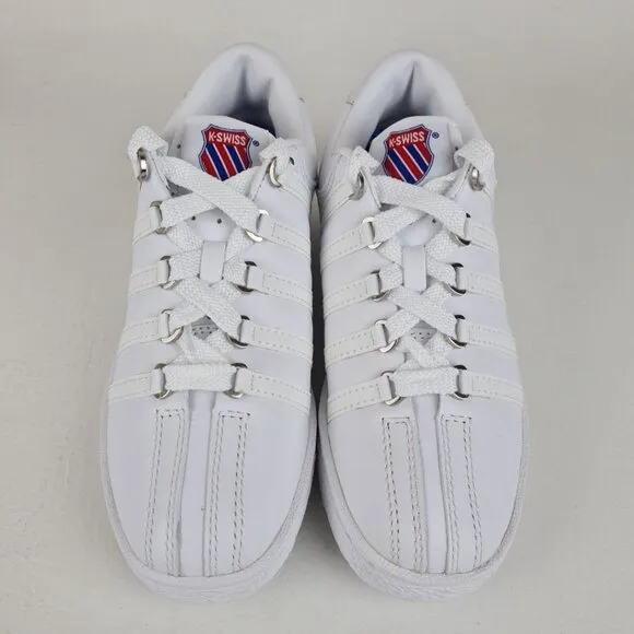 K-Swiss Classic Varsity Shoes Sneakers White Leather Size 4.5 Youth
