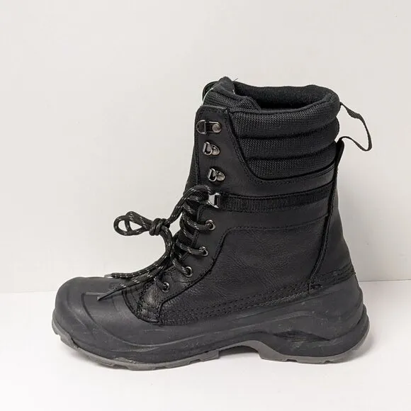 Kamik State Waterproof Winter Boots, Black Leather, Men's 11 M