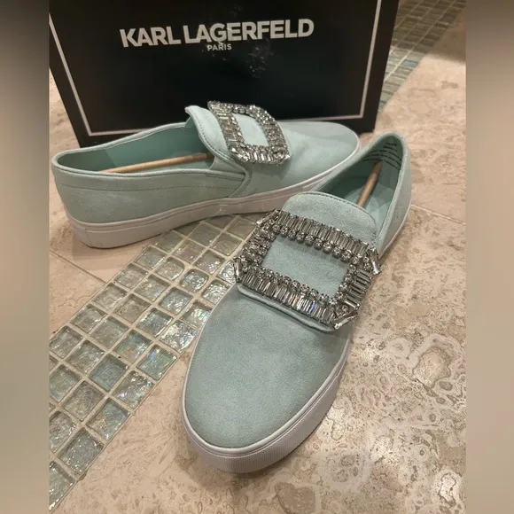 Karl Lagerfeld Kidsuede sneakers with Rhinestones