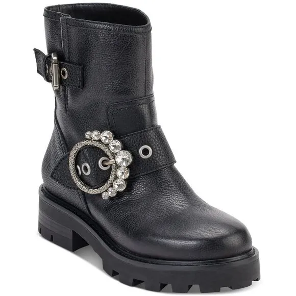 Karl Lagerfeld Paris Womens Marceau Leather Ankle Boots Shoes