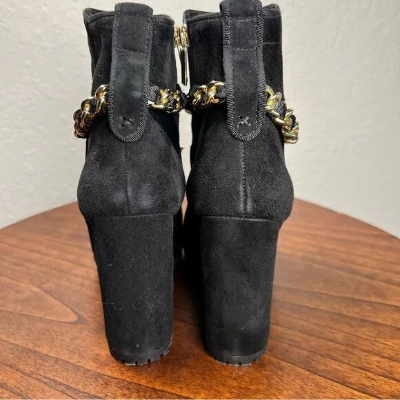Karl Lagerfeld suede boots 🔥 black with gold hardware 🔥 size 7.5/38