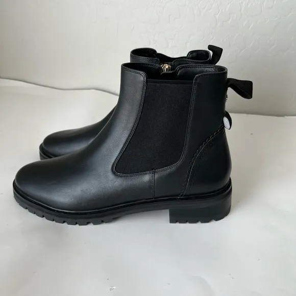 Kate Spade Everlee Leather Booties Chelsea Boots Black NEW NWOB Size 10
