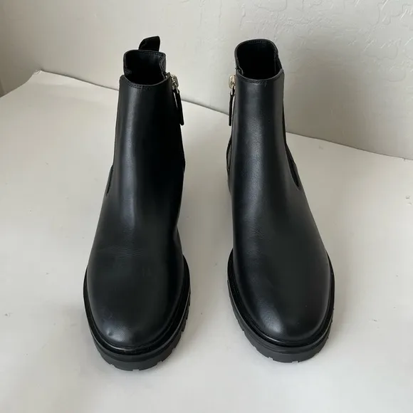 Kate Spade Everlee Leather Booties Chelsea Boots Black NEW NWOB Size 10