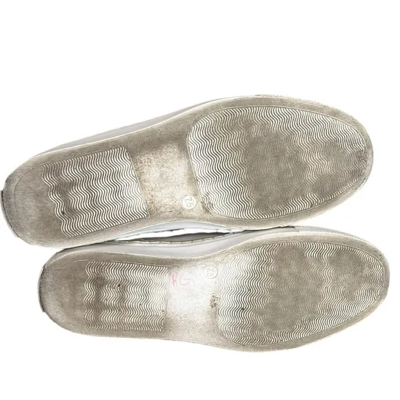 KATE SPADE Loren White Leather Scalloped Espadrille Slip-Ons Women Size 7.5