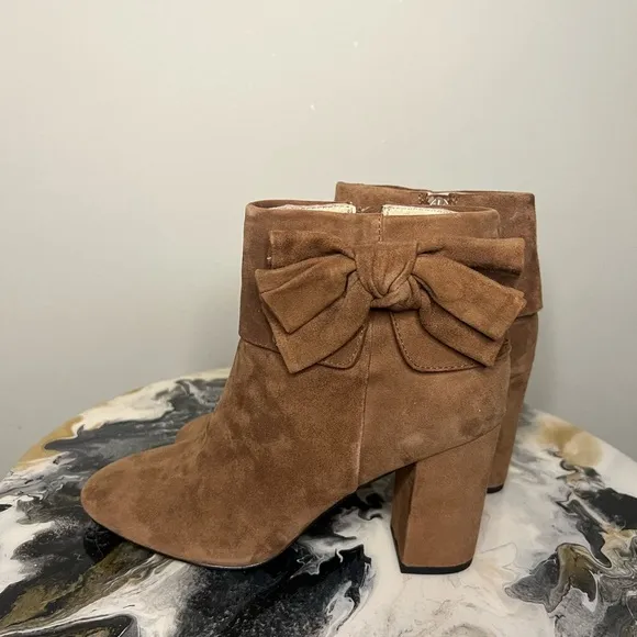 Kate Spade New York Brown Suede Bow Boots Heeled