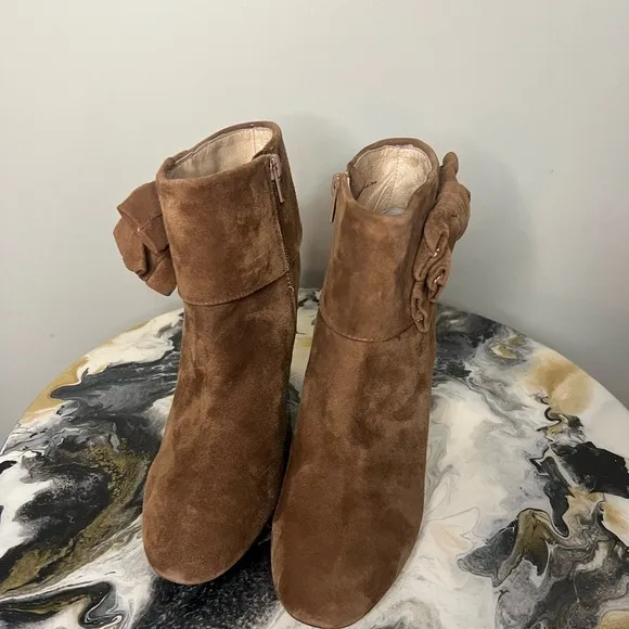 Kate Spade New York Brown Suede Bow Boots Heeled