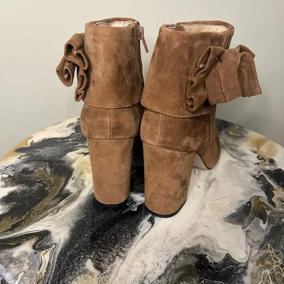 Kate Spade New York Brown Suede Bow Boots Heeled