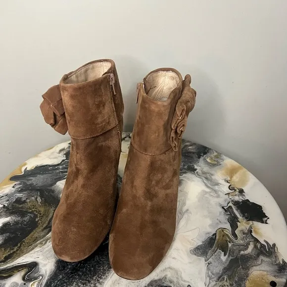 Kate Spade New York Brown Suede Bow Boots Heeled