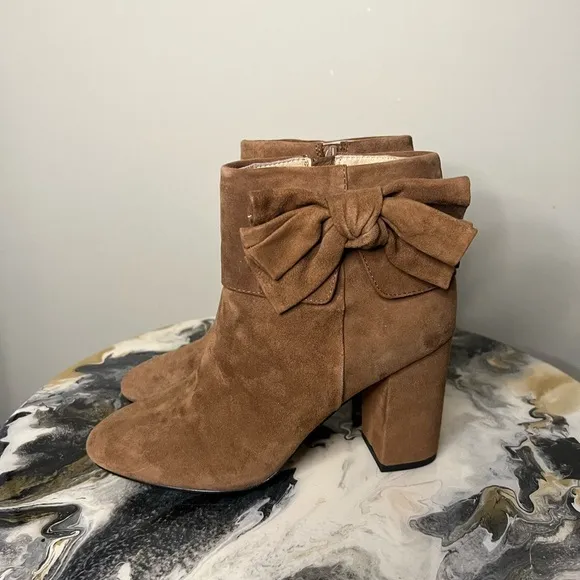 Kate Spade New York Brown Suede Bow Boots Heeled