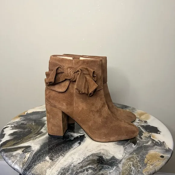 Kate Spade New York Brown Suede Bow Boots Heeled