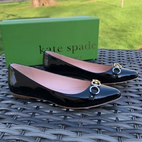 Kate spade NEW YORK Nadia Black Patent Leather Flats