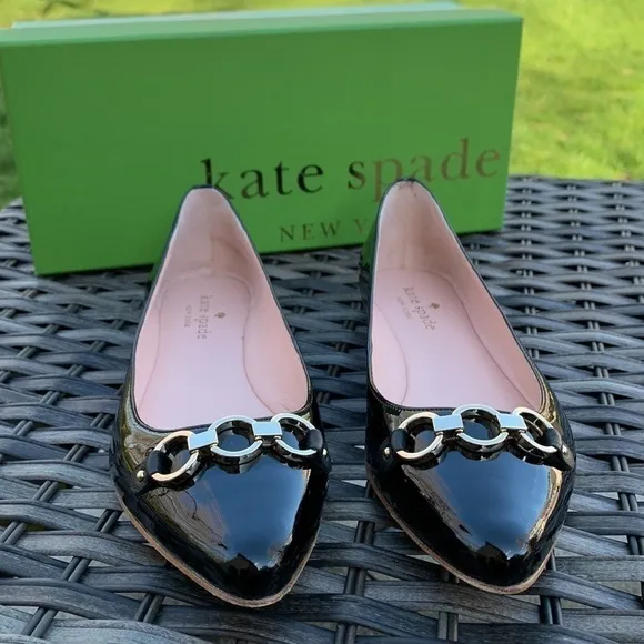 Kate spade NEW YORK Nadia Black Patent Leather Flats