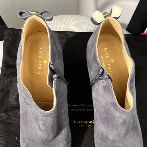 KATE SPADE NEW YORK ‘NETTA’ NIB AUTHENTIC LONDON GREY/SUEDE ANKLE BOOTS.