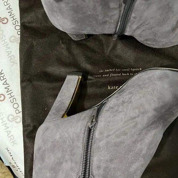 KATE SPADE NEW YORK ‘NETTA’ NIB AUTHENTIC LONDON GREY/SUEDE ANKLE BOOTS.