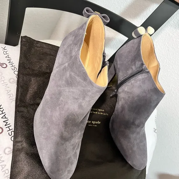 KATE SPADE NEW YORK ‘NETTA’ NIB AUTHENTIC LONDON GREY/SUEDE ANKLE BOOTS.