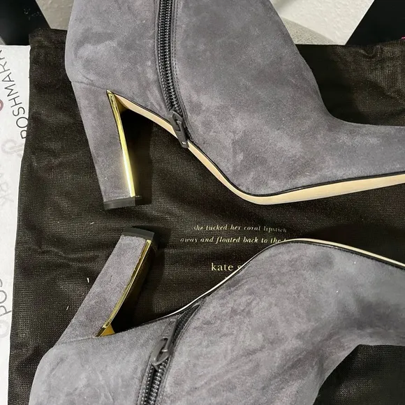 KATE SPADE NEW YORK ‘NETTA’ NIB AUTHENTIC LONDON GREY/SUEDE ANKLE BOOTS.