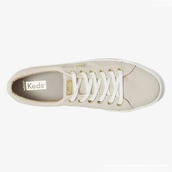 Keds Jump Kick Duo  Women’s Suede Perforated Beige Sneakers Size 7 NWT