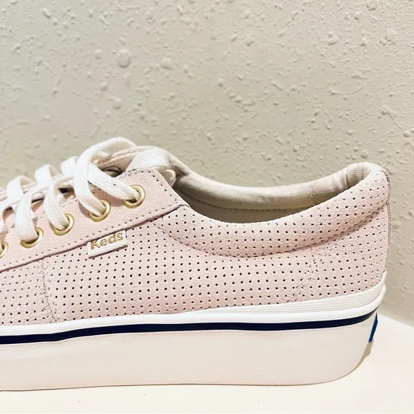 Keds Jump Kick Duo  Women’s Suede Perforated Beige Sneakers Size 7 NWT