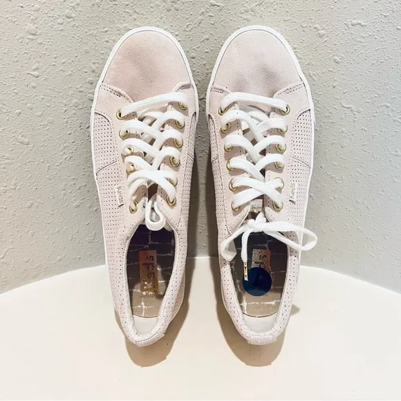 Keds Jump Kick Duo  Women’s Suede Perforated Beige Sneakers Size 7 NWT