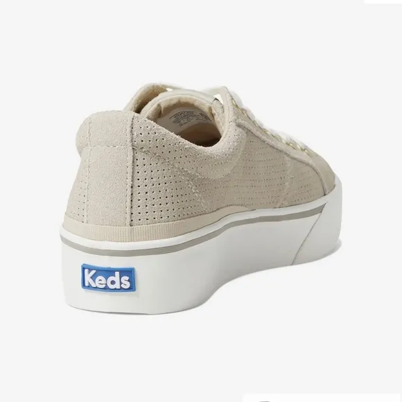 Keds Jump Kick Duo  Women’s Suede Perforated Beige Sneakers Size 7 NWT