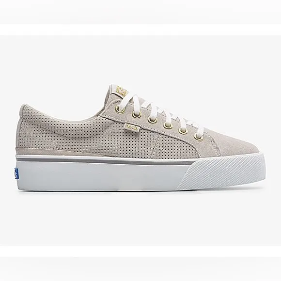 Keds Jump Kick Duo  Women’s Suede Perforated Beige Sneakers Size 7 NWT