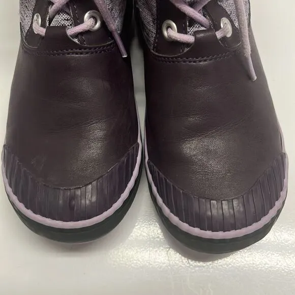 Keen Girl’s Waterproof Rubber Sherpa Lined Heather Purple Lace Up Boots Size 3