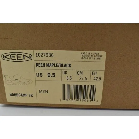 Keen Mens Size 9.5 Hoodcamp FR Maple Black Slip On Shoes