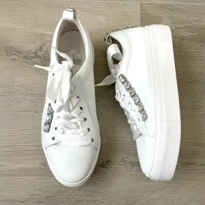 Kennel &amp; Schmenger white rhinestone sneakers
